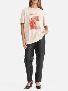 Ena Pelly Stamped Tiger Oversized Tee