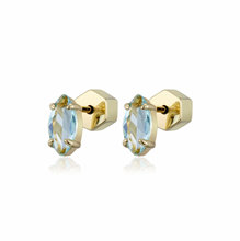 Load image into Gallery viewer, F+H Marquise Studs - Aquamarine