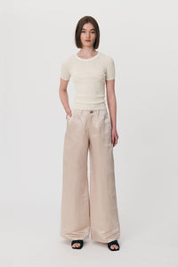Rowie Carlotta Silk Linen Wide Pants