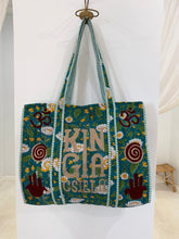 Load image into Gallery viewer, Kinga Csilla Indian Block Printed Kantha Bag - Green