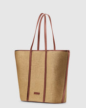 Load image into Gallery viewer, Brie Leon Ritual Large Tote - Natural/Saddle