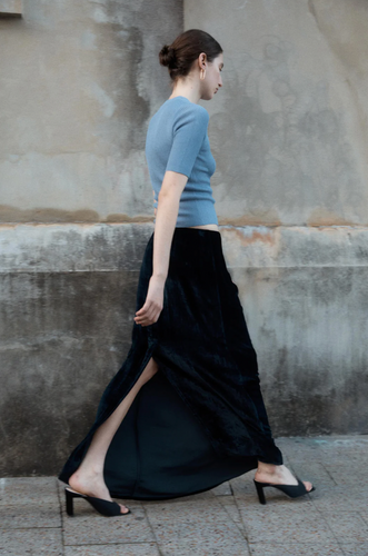 Rowie Robbie Silk Velvet Maxi Skirt