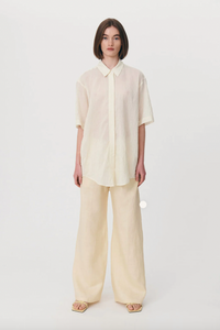 Rowie Faye Silk Oversized Shirt - Banana