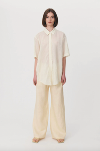Rowie Faye Silk Oversized Shirt - Banana