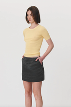 Load image into Gallery viewer, Rowie Tau Silk Linen Mini Skirt - Ion