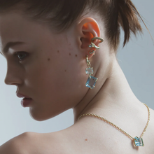 Load image into Gallery viewer, F+H Marquise Ear Cuff - Aquamarine