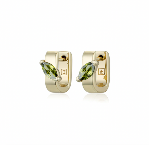 F+H Marquise Link Huggie - Peridot