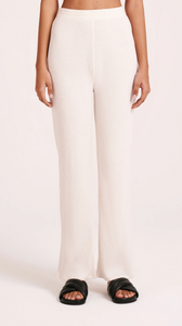 Nude Lucy Lounge Ribbed Pant - Cream Marle