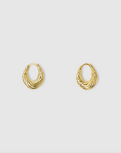 Load image into Gallery viewer, Brie Leon Olar Twist Hoops Gold