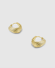 Load image into Gallery viewer, Brie Leon Olar Twist Hoops Gold