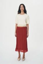 Load image into Gallery viewer, Rowie Marina Silk Midi Skirt - Burgundy