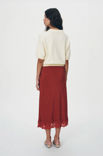 Load image into Gallery viewer, Rowie Marina Silk Midi Skirt - Burgundy