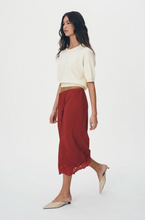 Load image into Gallery viewer, Rowie Marina Silk Midi Skirt - Burgundy