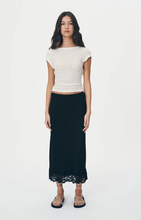 Load image into Gallery viewer, Rowie Marina Silk Midi Skirt - Noir