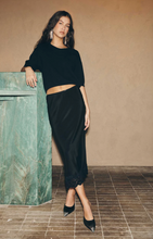 Load image into Gallery viewer, Rowie Marina Silk Midi Skirt - Noir