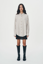 Load image into Gallery viewer, Rowie Ramona Long Sleeve Shirt - Natural Stripe