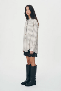 Rowie Ramona Long Sleeve Shirt - Natural Stripe