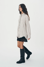 Load image into Gallery viewer, Rowie Ramona Long Sleeve Shirt - Natural Stripe