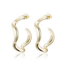 Load image into Gallery viewer, F+H Wave Hoop Earrings - Large