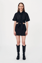 Load image into Gallery viewer, Rowie Jole Silk Mini Wrap Skirt - Noir