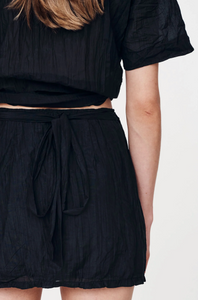 Rowie Jole Silk Mini Wrap Skirt - Noir