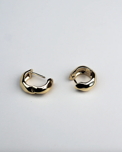 F+H Hammered Huggies - Silver