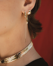 Load image into Gallery viewer, F+H Hammered Huggies - Silver