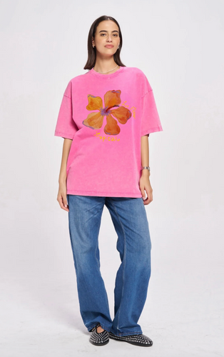 Maku The Label Le Fleur Tropical Tee - Rose Red