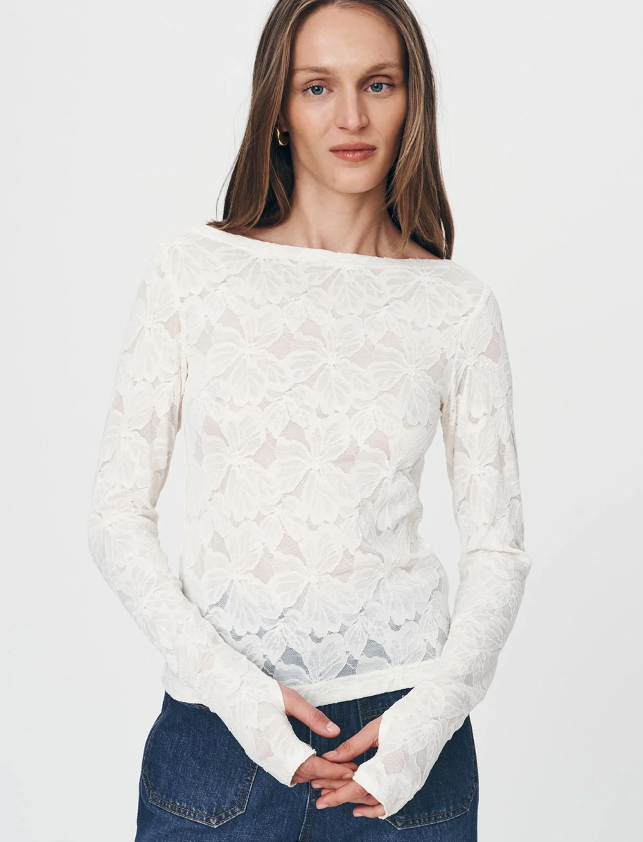 Rowie Samantha Lace Top - Crème
