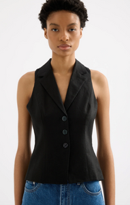 Nude Lucy Thilda Linen Vest - Black