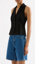 Load image into Gallery viewer, Nude Lucy Thilda Linen Vest - Black