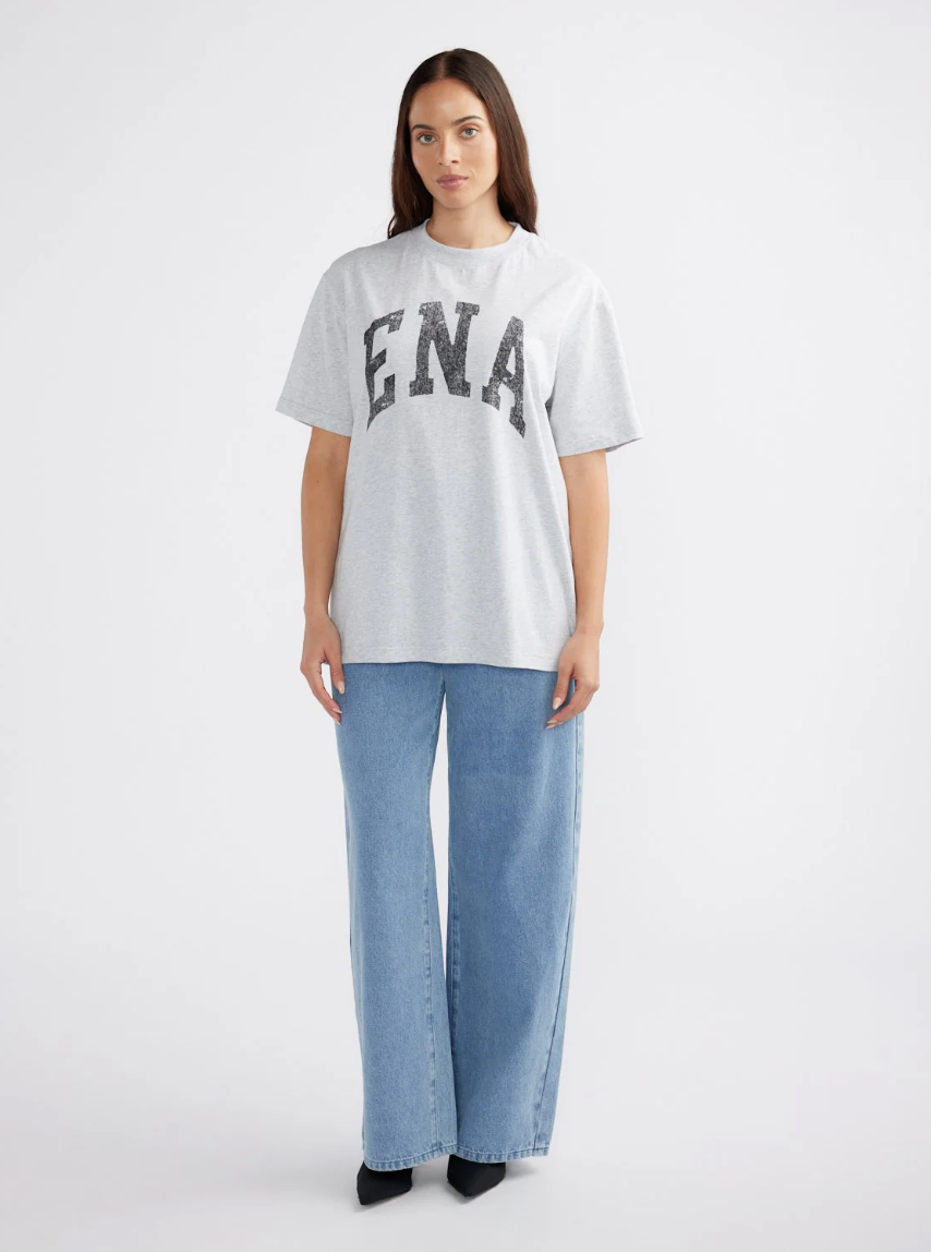 Ena Pelly Jessie Oversized Tee - Grey Marle