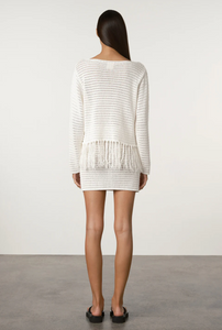 Zulu & Zephyr White Crochet Knit Top