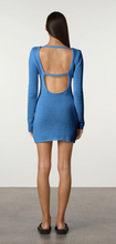 Load image into Gallery viewer, Zulu &amp; Zephyr Crochet Lattice Knit Mini Dress - Bright Blue