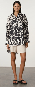 Zulu & Zephyr Paint Flower Linen Shirt