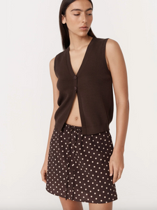 Rowie Goldie Knit Vest - Chocolate