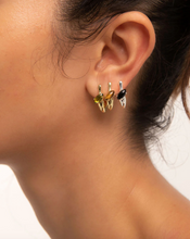 Load image into Gallery viewer, F+H Modernist Gemstone Link Earrings - Onyx