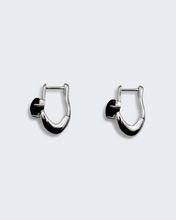 Load image into Gallery viewer, F+H Modernist Gemstone Link Earrings - Onyx