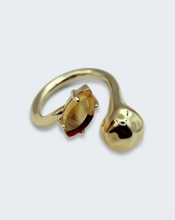 Load image into Gallery viewer, F+H Eccentric Hammered Gemstone Ring - Citrine