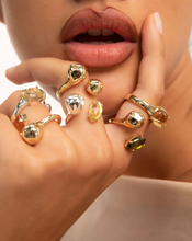 Load image into Gallery viewer, F+H Eccentric Hammered Gemstone Ring - Citrine
