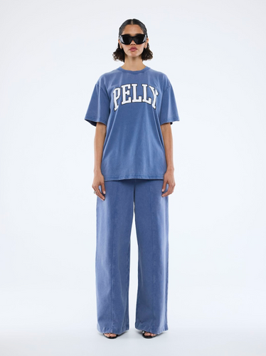 Ena Pelly Jessie Oversized Tee Varsity - Indigo Wash