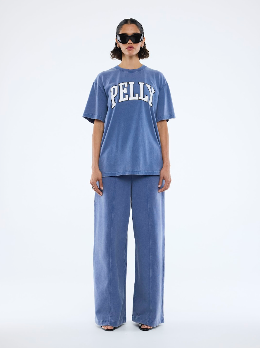 Ena Pelly Jessie Oversized Tee Varsity - Indigo Wash