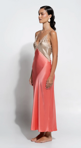 Ginia Sadie Dress - Coral/ Almond