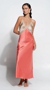 Ginia Sadie Dress - Coral/ Almond