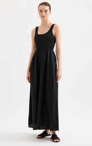 Nude Lucy Elio Linen Maxi Dress - Black