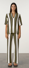 Load image into Gallery viewer, Zulu &amp; Zephyr Olive Stripe Textured Knit Shirt