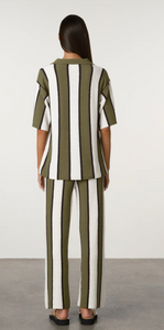 Zulu & Zephyr Olive Stripe Textured Knit Shirt