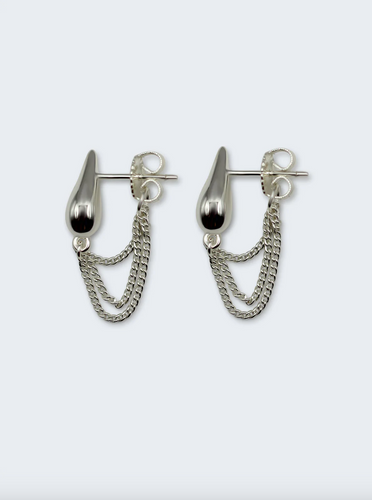 F+H Rainfall Chain Studs - Silver