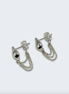 F+H Rainfall Chain Studs - Silver
