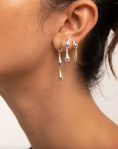 F+H Rainfall Chain Studs - Silver